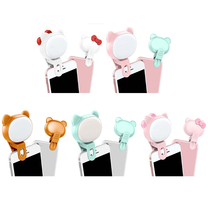 Mini Portable Clip-on Selfie Flash LED Mobile Phone Selfie Light for Night Q6PA