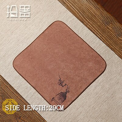 Serviette chinoise en coton et lin épais, petite table à thé, absorbante, Zen, tapis de vaisselle: 03