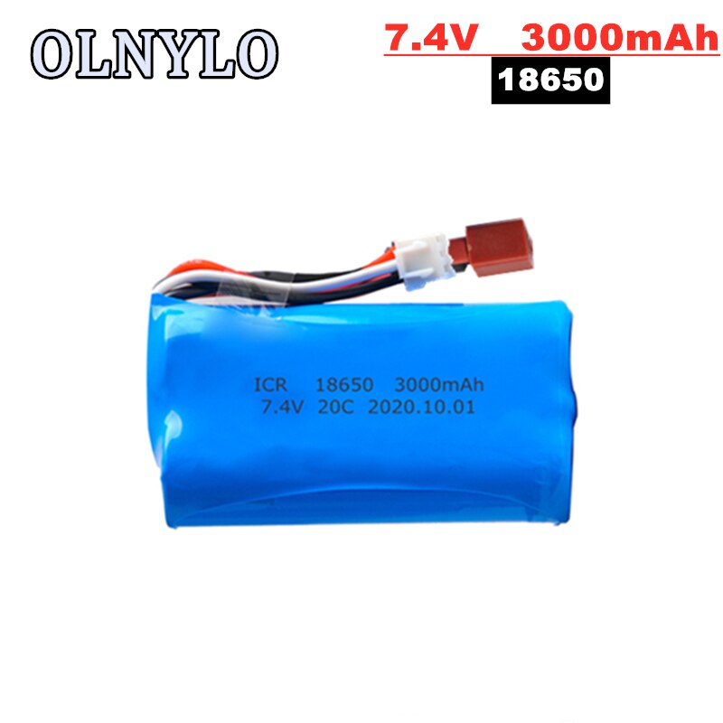 18650 7,4 V 3000MAH Batterie T Stecker für Q46 Wltoys 10428 /12428/12423 RC Auto Ersatzteile Zubehör Wltoys 144001 a959-B A969-B