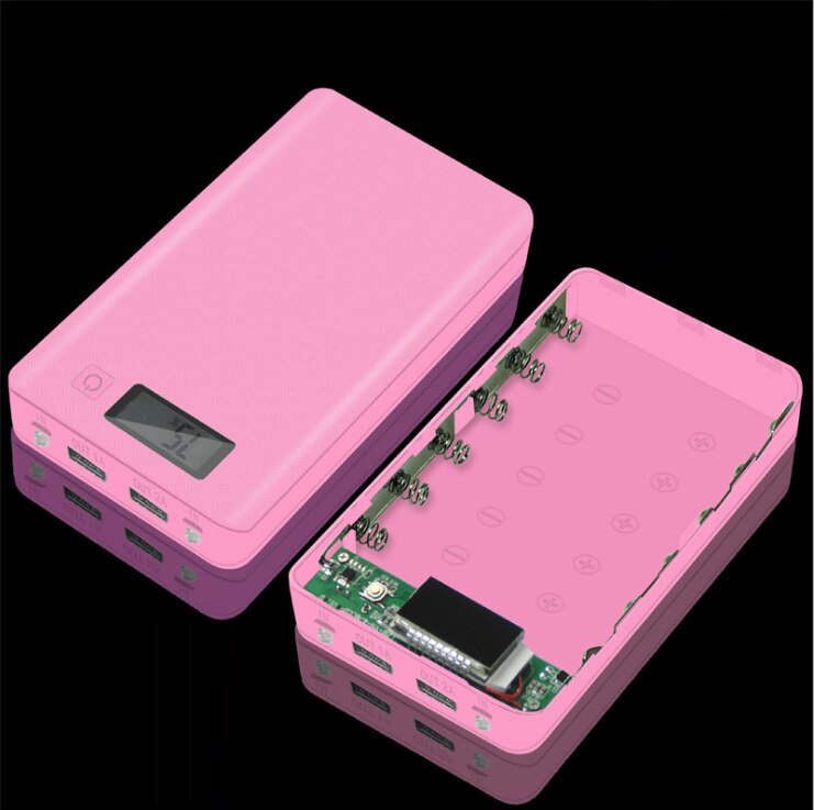 USB Energie Bank Ladegerät fallen DIY Pack 6X 18650 Batterie fallen für praktisch mit taschenlampe: Rosa