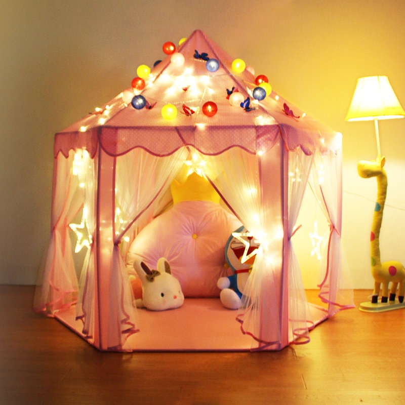 Children Kids Play Tent Fairy Princess Girls Boys Hexagon Playhouse House Play House Game Tent Toys Outdoor Fun & Sports