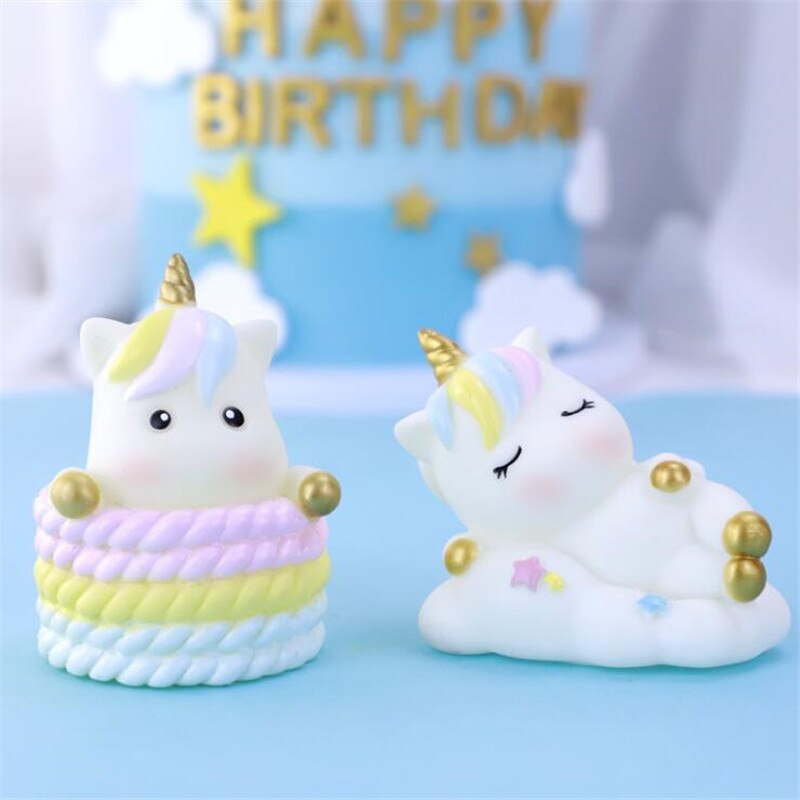 3D Cute Unicorn Cake Topper Foam Cloud Birthday Cupcake Toppers Baby Shower Cake Decoration Kids Birthday Party Supplies