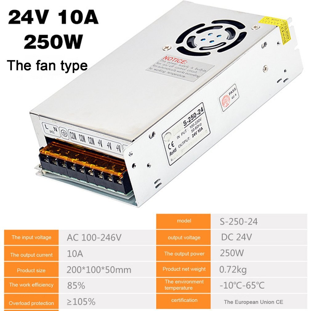 Alimentation à découpage DC24V 1A 2A 2.5A 3A 4.5A 5A 6.5A 8.3A 10A 12.5A 15A 16.5A AC 220V à DC24V AC-DC 24V pour 24V LED Bande