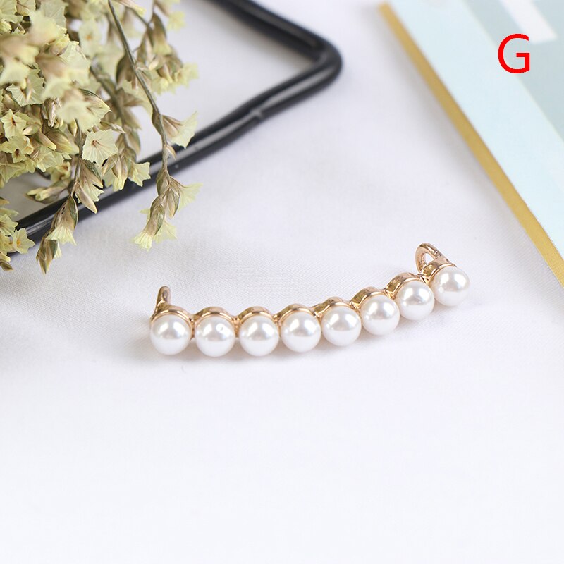 1 pièces belle belle pince brillante perles lacets décoration blanc perle chaussures accessoires femmes chaussures accessoire décoratif: G