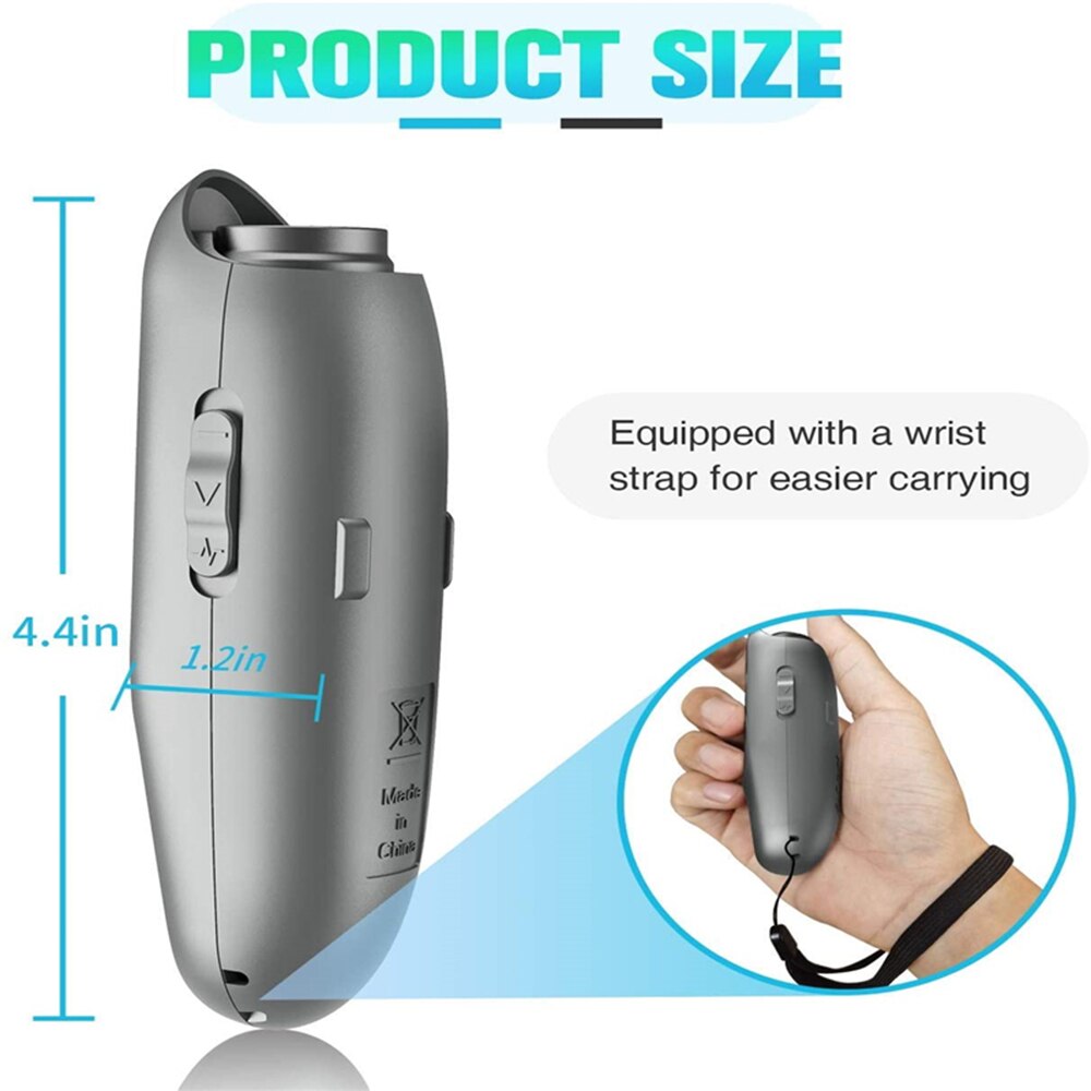 Ultrasonic Handheld Dog Repellent and Training Tools Small Medium Large Dogswith LED Flashlight Safe Dog Anti Barking Device