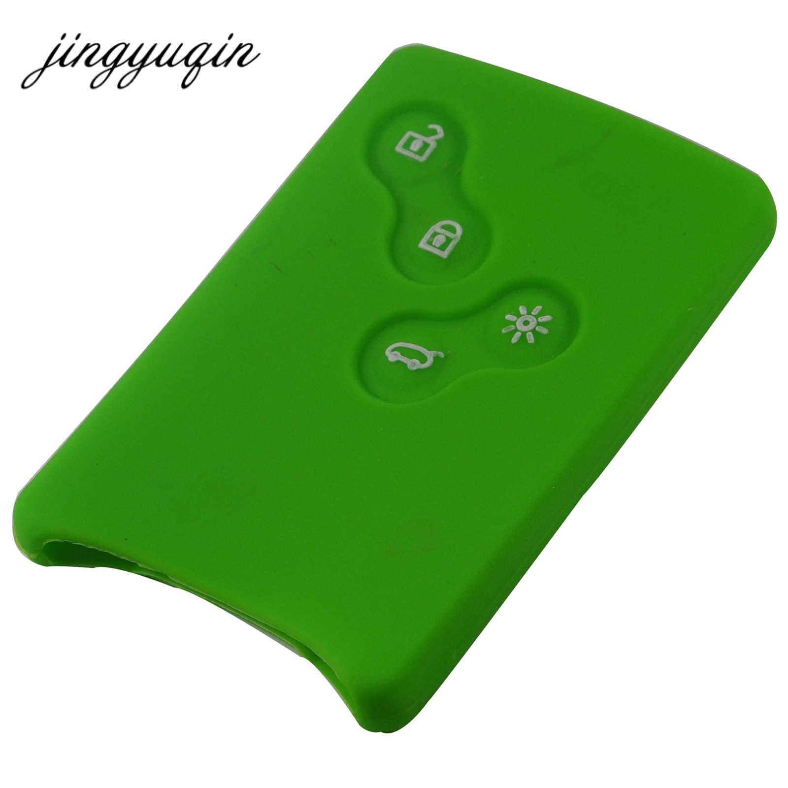 Jingyuqin 4 knap bilnøgle silikone cover protector holder til renault clio logan megane 2 3 koleos naturskønne kort nøglering sag