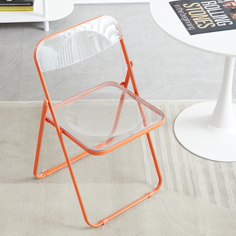 Silla plegable transparente, silla de comedor moderna y sencilla a la para el hogar, tienda de ropa acrílica, tienda de té de la leche, silla plegable de ocio: Morado