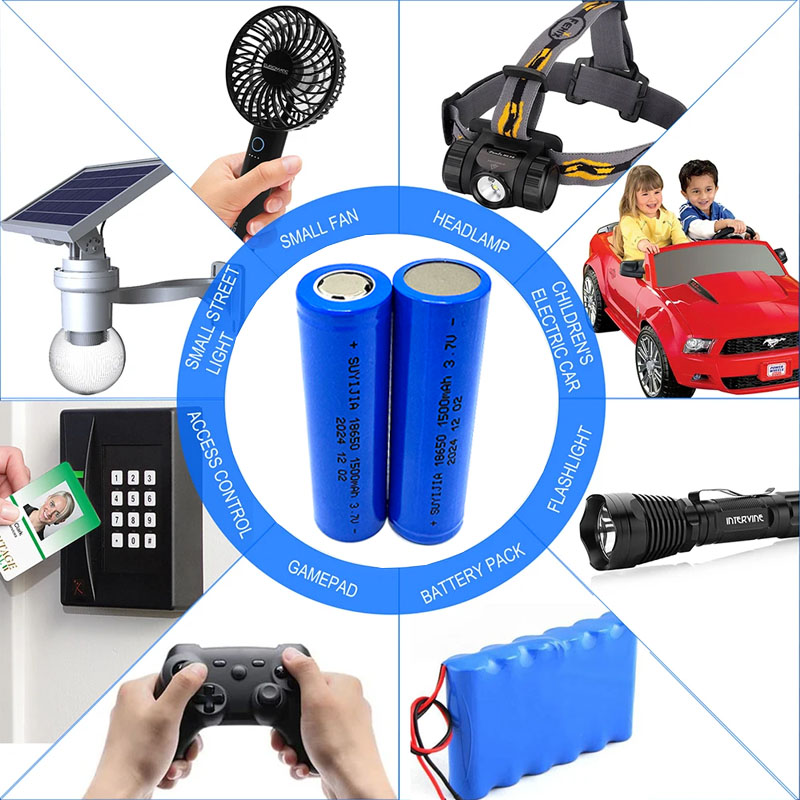 Batterie Lithium-ion Rechargeable 18650 1500mAh, 3.7V, adaptée aux intercomètres, aux télécommandes, aux jouets, aux phares et aux ventilateurs