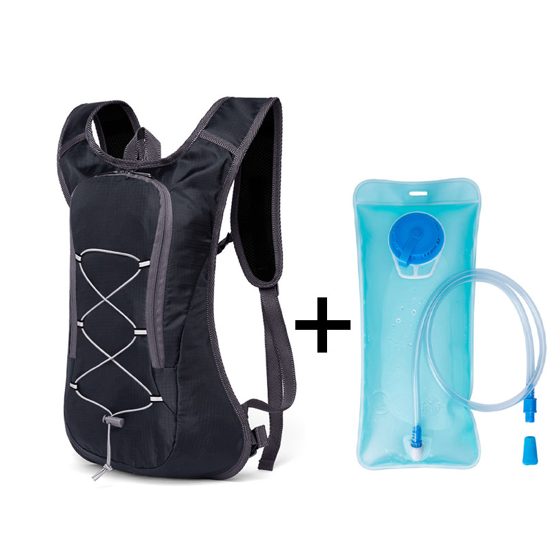 8L Water Bag,Waterproof cycling hydration Backpack for men,Ultralight Sports bladder Rucksack,Breathable camping water backpack: black with water bag
