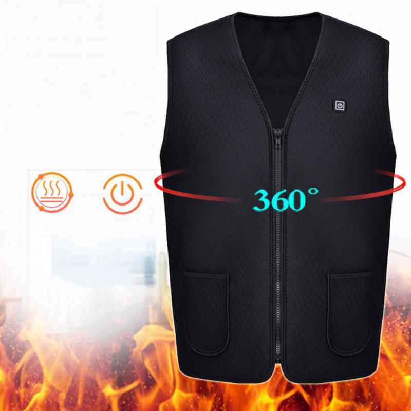 USB Infrarood Verwarming Vest Jas Mannen Vrouwen Outdoor Winter Flexibele Elektrische Thermische Kleding Vest Voor Sport Wandelen
