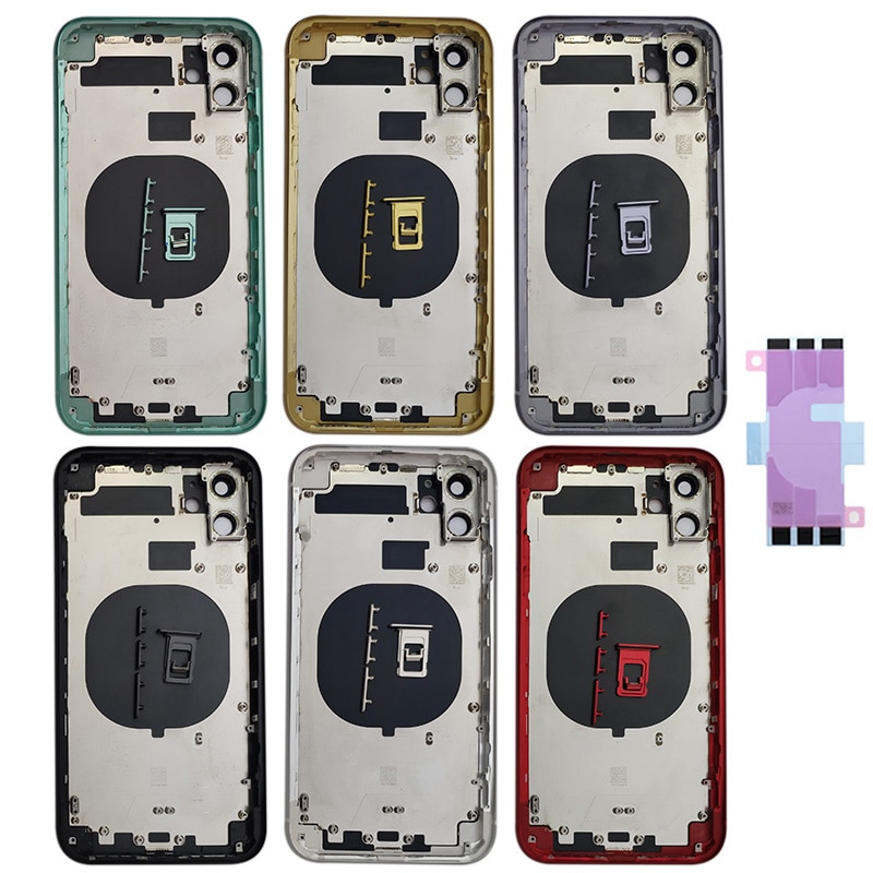 Best For iPhone 11 Back Glass Middle Frame Chassis Full Housing Assembly Battery Cover door