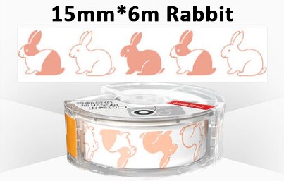 15mm*6meters Thermal Label tape Mini cute sticker for Seabird Label Printer use and office home: Rabbit