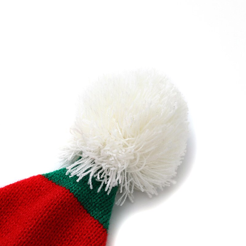 Kerst Hoed Kinderen Kerst Gestreepte Met Haar Bal Klokken Gebreide Wol Cap Winter Sneeuw Hoed Party Beanie Cap