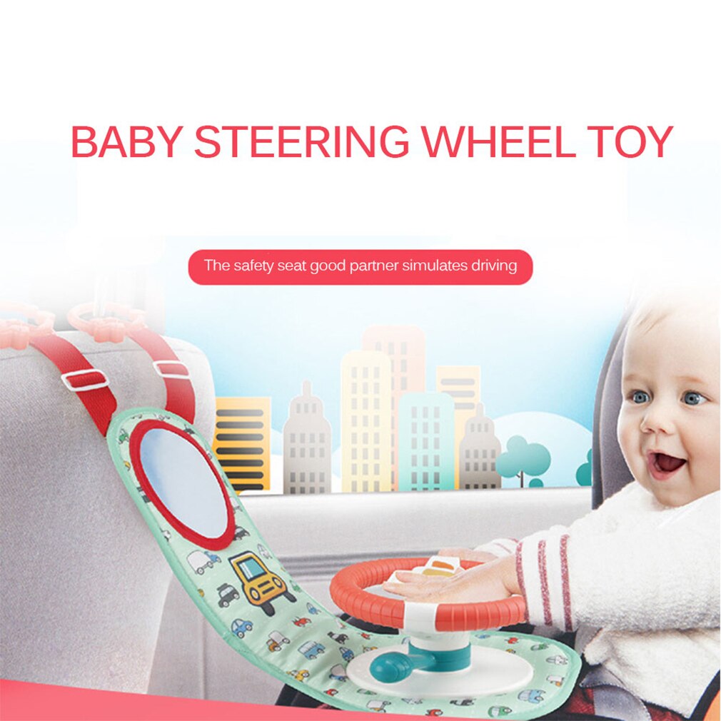 Baby Car Back Seat Steering Wheel Infant Driving Wheel Eletric Simulation Toy With Light Sound For Infant Boys Girls Toddlers