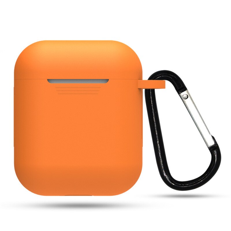 Wireless Bluetooth Kopfhörer Abdeckung für Airpods Bluetooth Headset Silikon Fall Dropproof Wasserdichte Gürtel Haken Fall Hängen Schnalle: Orange