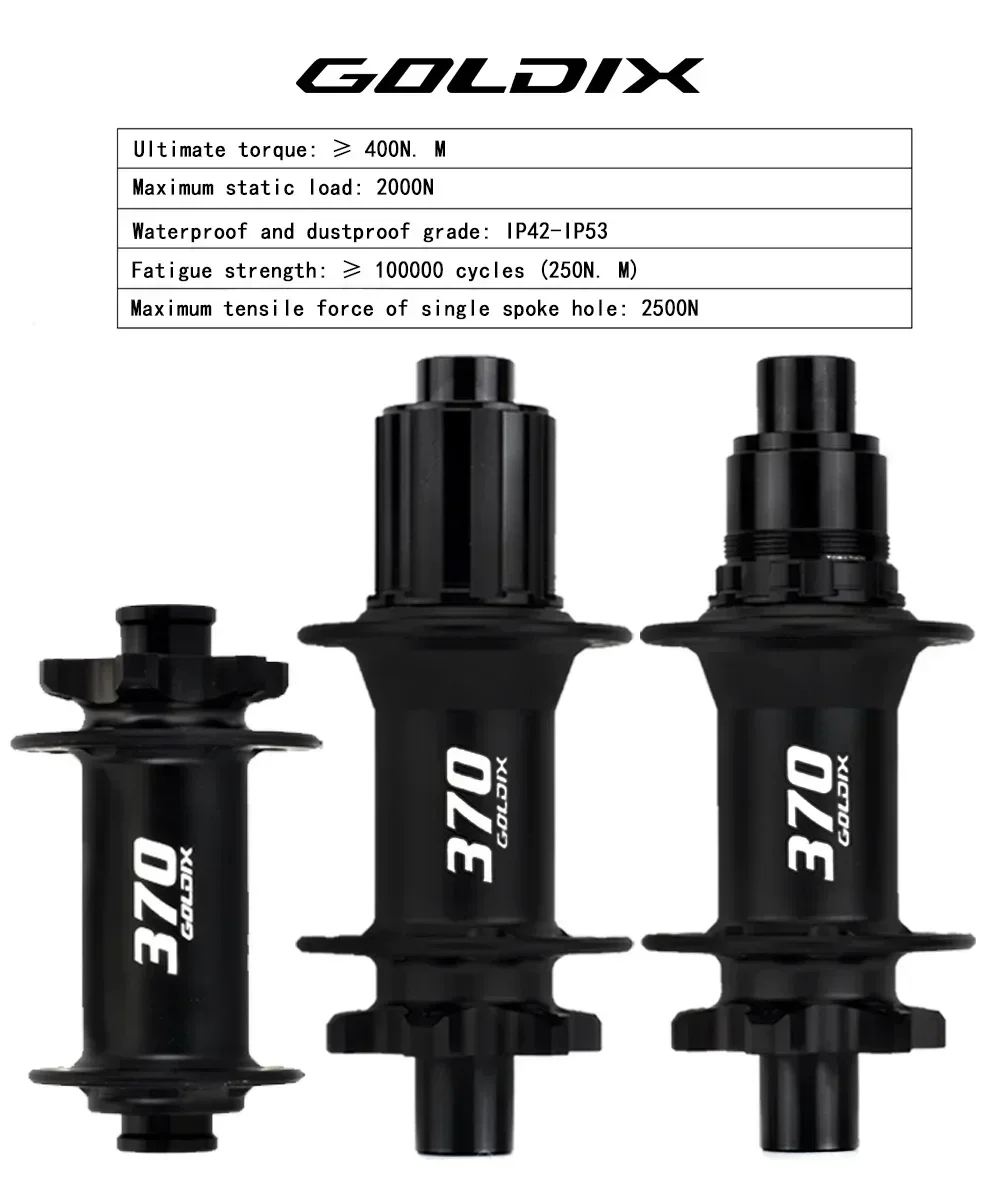 GOLDIX GDR370 ROAD Bicycle Hub 6-bolt Disc Brake Sealed Bearing J-Bend 28/32 Holes Ratchet 36T Hub for Shimano HG 11S SRAM XDR