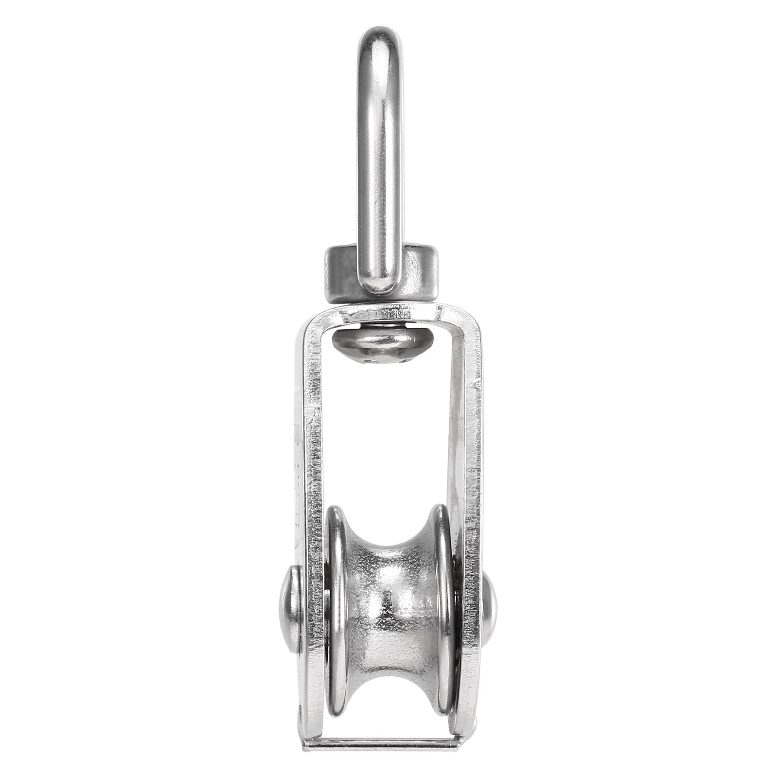 3PCS Lifting Single Pulley Stainless Steel Heavy Duty Single Wheel Lifting Rope Pulley Block for Rock Climbing Fire Survival
