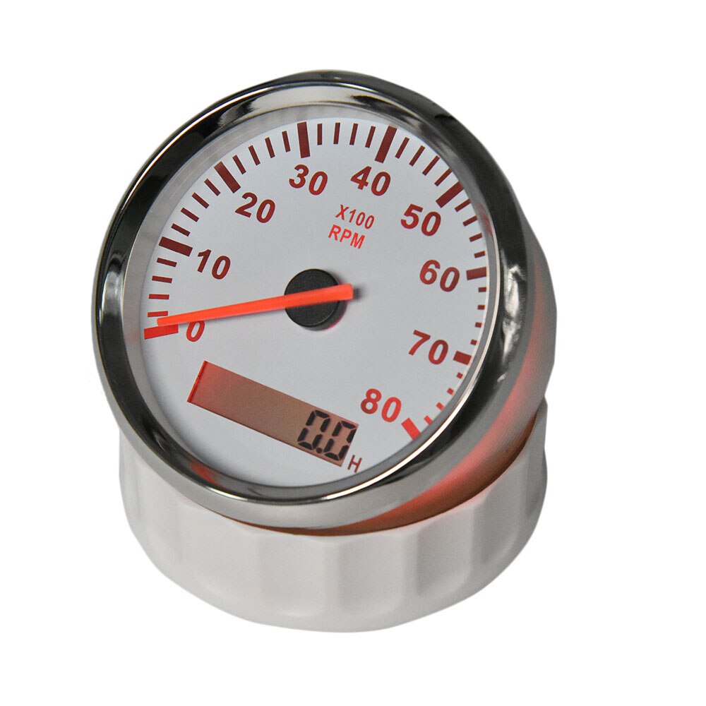 85MM Gauge with Tacho Sensor M16 for Gasoline Diesel Engine Tachometer 3KRPM 4KRPM 6KRPM 8KRPM With Hourmeter Red Backlight