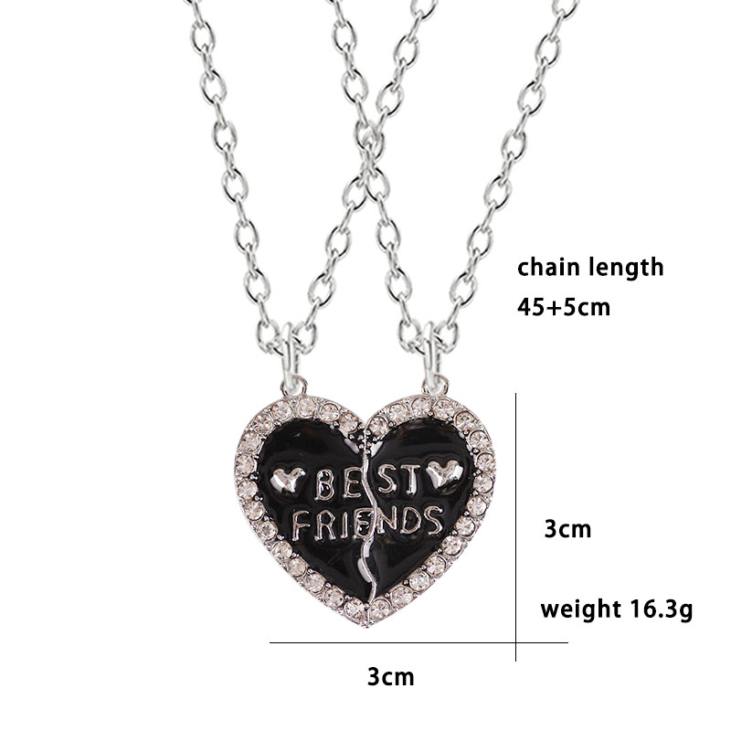 BFF-collar de corazón con letras para hombre y mujer, colgante de Metal para mejor amigo, accesorios de joyería de la amistad, al por mayor