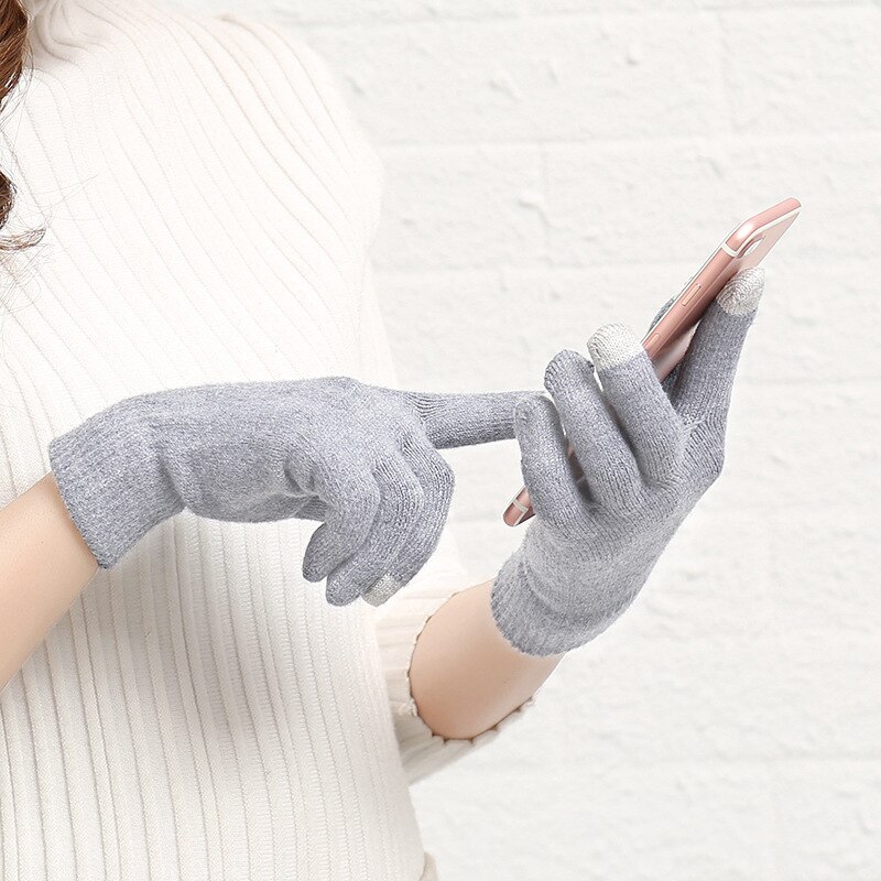 Guantes Térmicos de invierno para adultos, manoplas de punto cálido con aislamiento y pantalla táctil para teléfono inteligente