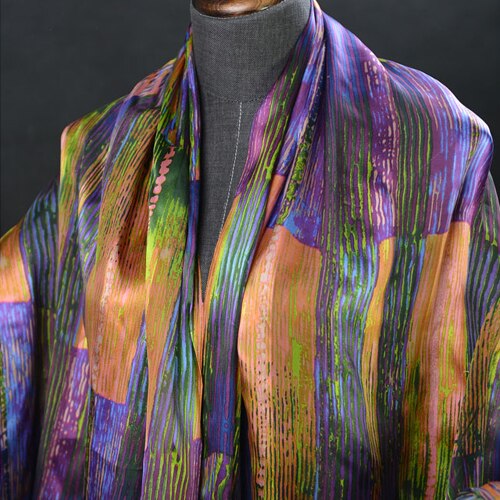 Special silk fabric colorful stripe 16momme 140cm width,SFF053