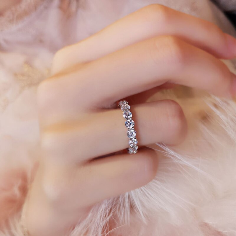 Luxe Sieraden Inlay Cubic Aaa Zirkoon Ring Bruiloft Engagement Ringen Voor Vrouwen Trendy Vrouwelijke Elegante Ringen
