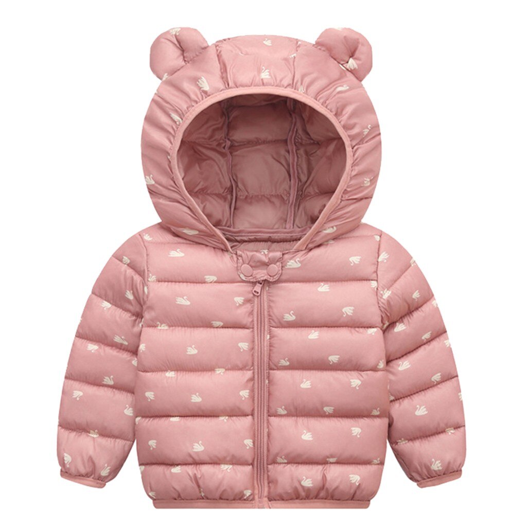 Coat For Girls Dot Print Zipper Hoodie Windbreaker For Girls Full Sleeve Hooded Winter Children'S Jackets Autumn Manteau Fille: Pink / 3T