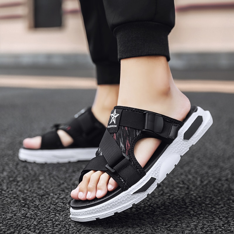 Cyytl sommar för män friluftssandaler sömmar mjuka och bekväma flip flops andas avslappnade lätta tofflor