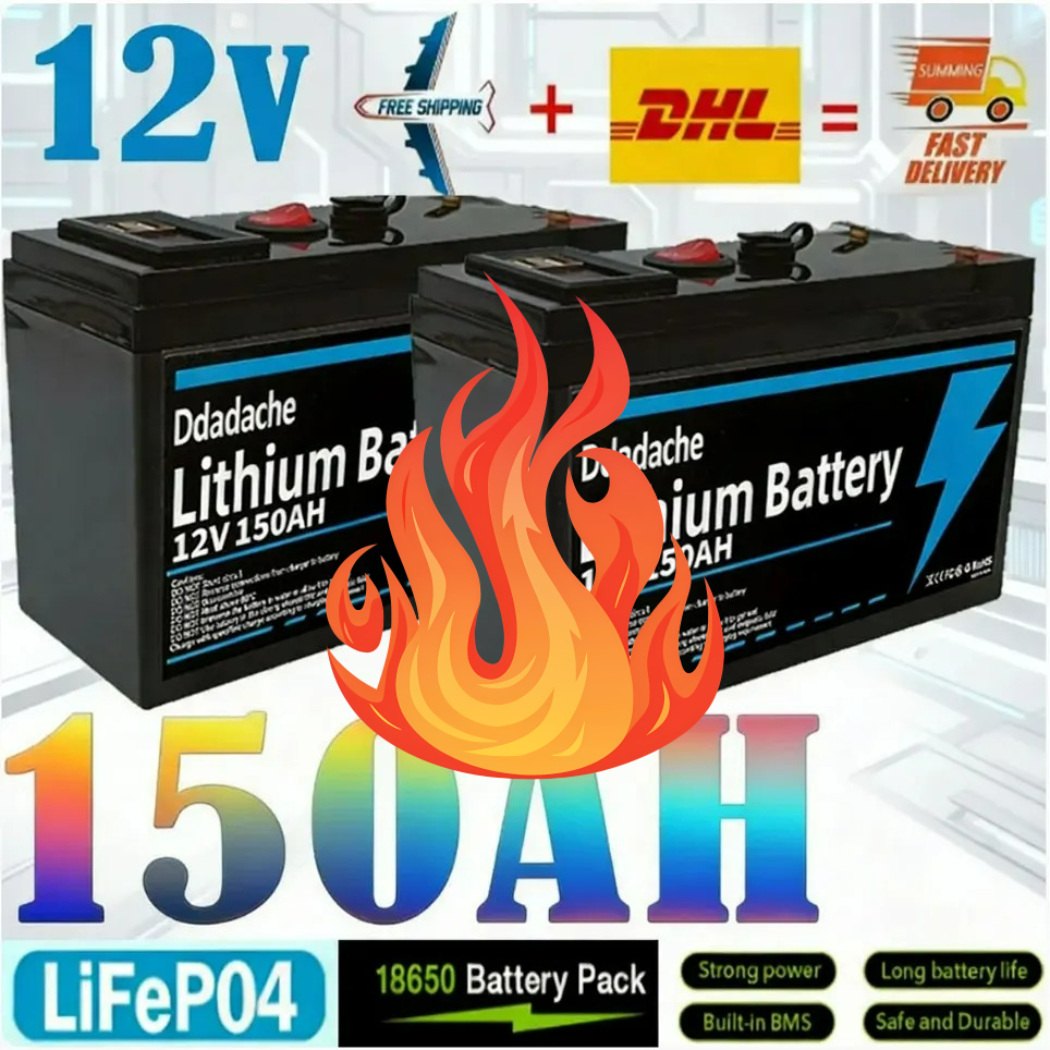 12v x 150ah litiumbatteri med inbyggd bms, lämplig för förvaring av husbil, off-grid-system, solenergisystem för marinbruk