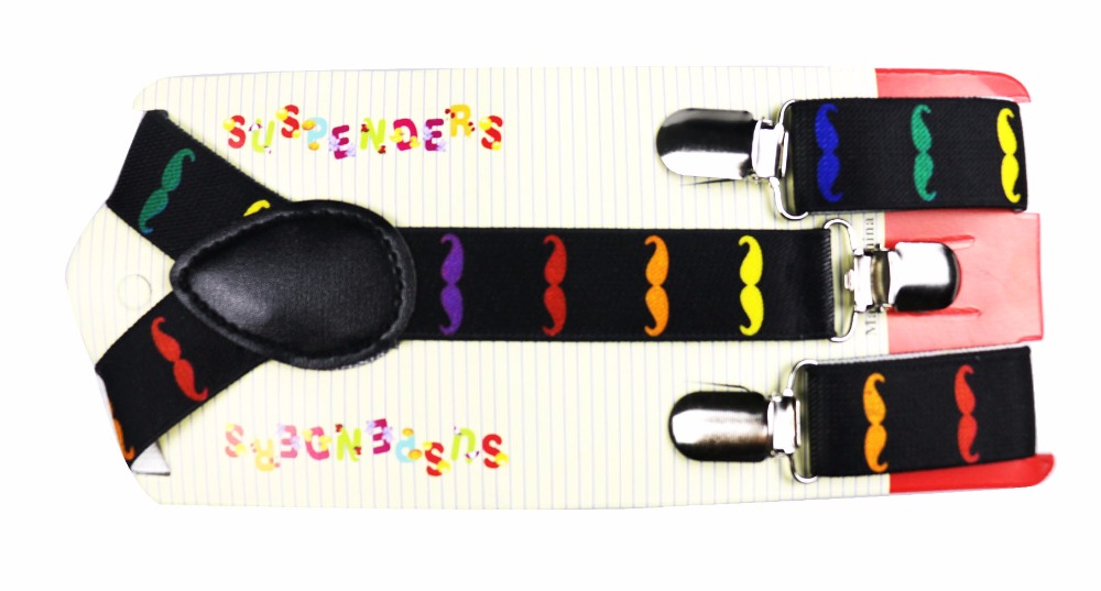 Tirantes para niños Winfox de ajustables con estampado de bigote colorido