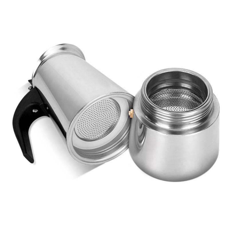 2/4/6/9/12 Cups Espresso Coffee Maker Portable Moka Pot Stainless Steel Coffee Brewer Kettle Pot For Pro Barista Kitchen Pots