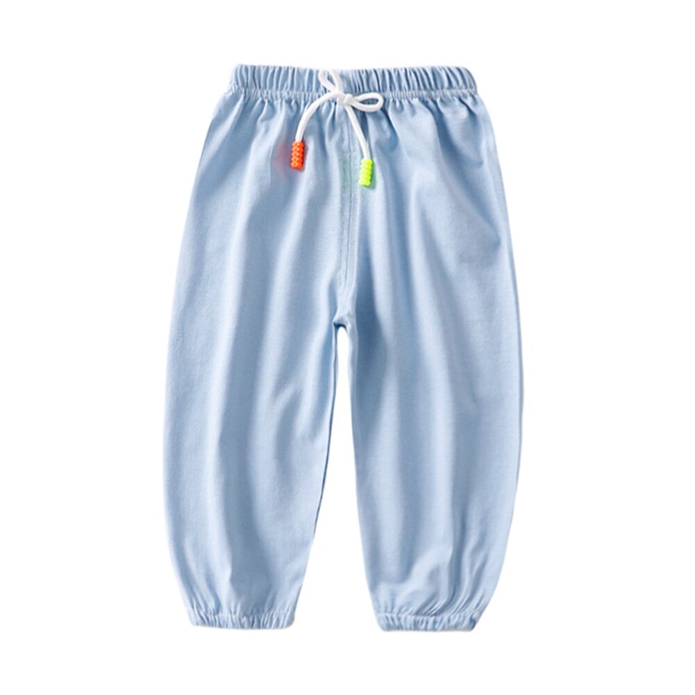 1-5 T, pantalones para niños, pantalones Harem de verano sólidos, pantalones largos finos de algodón para niña y niño: Azul cielo / 3 años