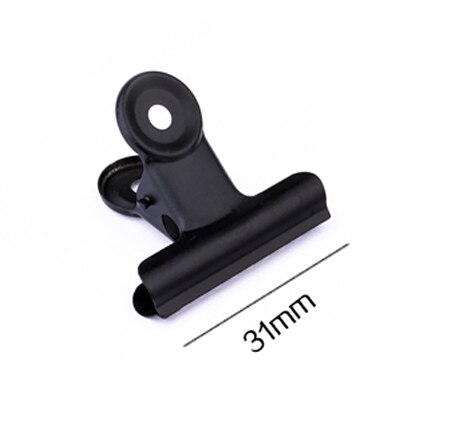 50 sztuk czarne metalowe klipsy biurowe artykuły biurowe domowe spinacze robić papieru mocowanie mała książka klip szkicowanie pokładzie szkicowanie klipy: 50szt 31mm