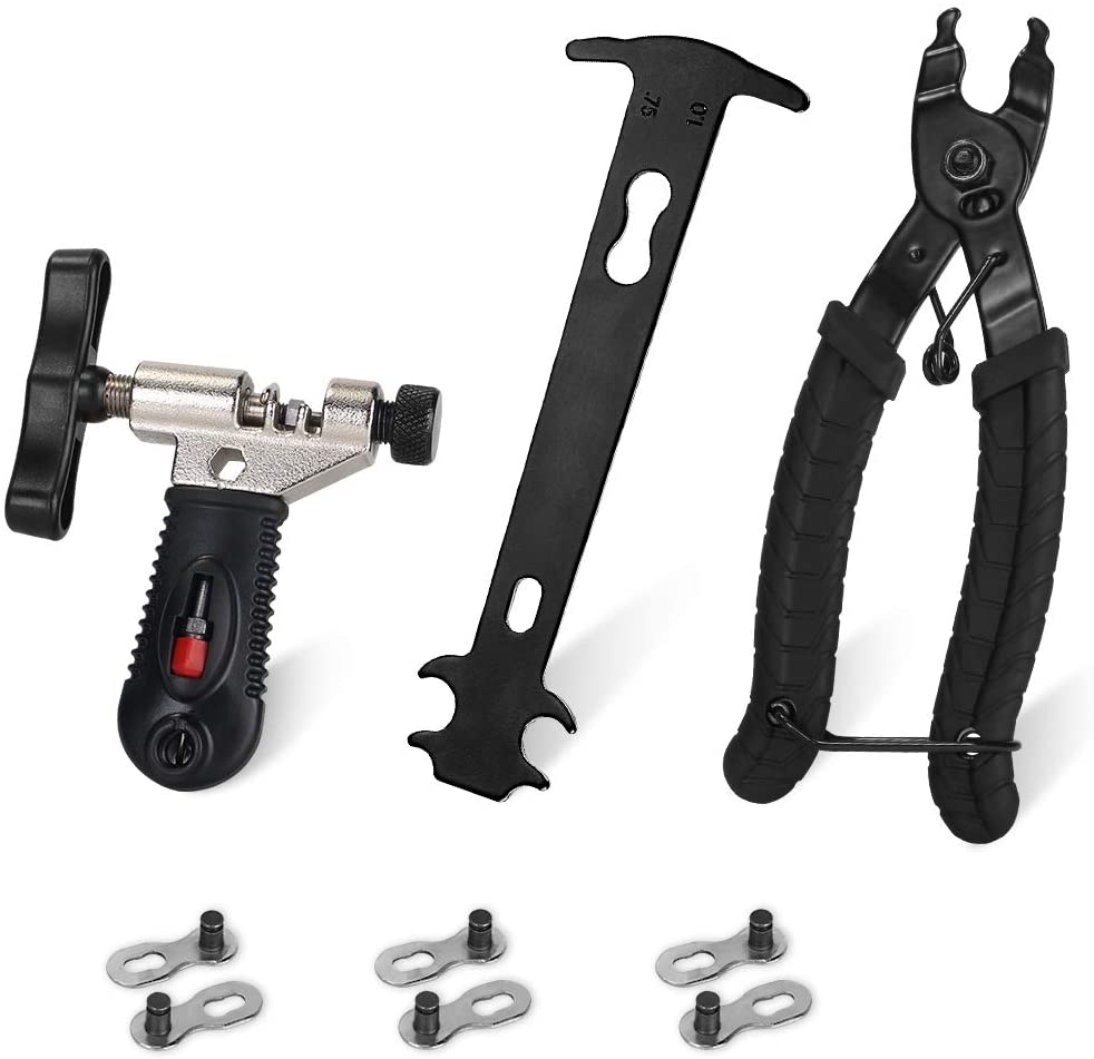 Cykel kedja reparation verktygssats, cykel master länk tång remover kedjebrytare splitter cutter & amp; kontroll av kedjeslitageindikator