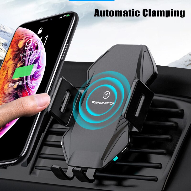 Cargador inalámbrico rápido Qi para coche, 10W, para Ulefone Armor 5 5S 6 6S 6E 7 7E X 10 5G Power 5 5S, soporte de Carga de coche de abrazadera automática