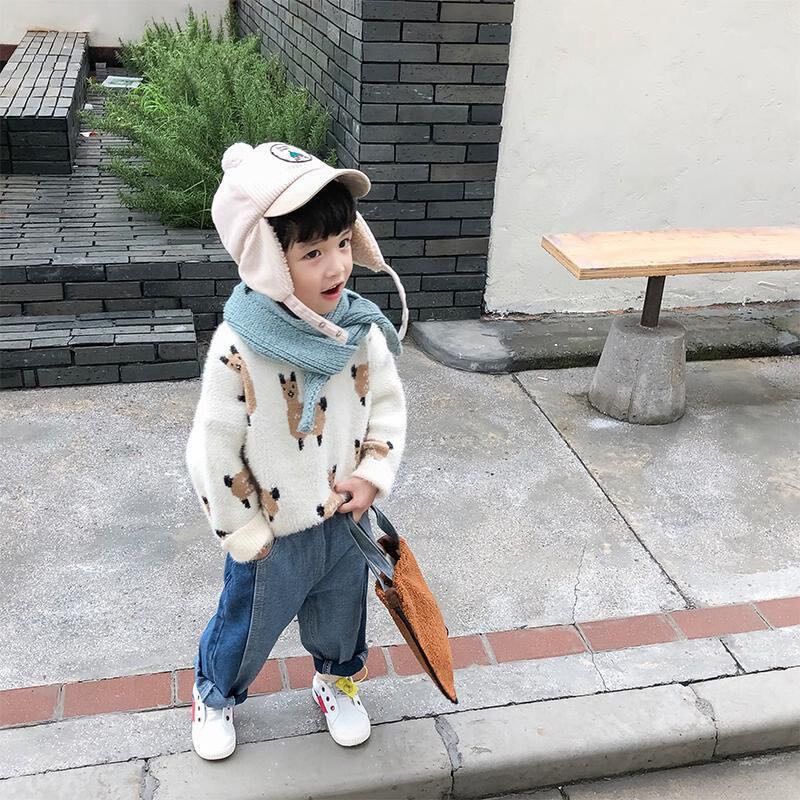 Suéter grueso para niños, prendas de vestir, Tops, chaquetas, forro polar de dibujos animados, ropa cálida para otoño e invierno,