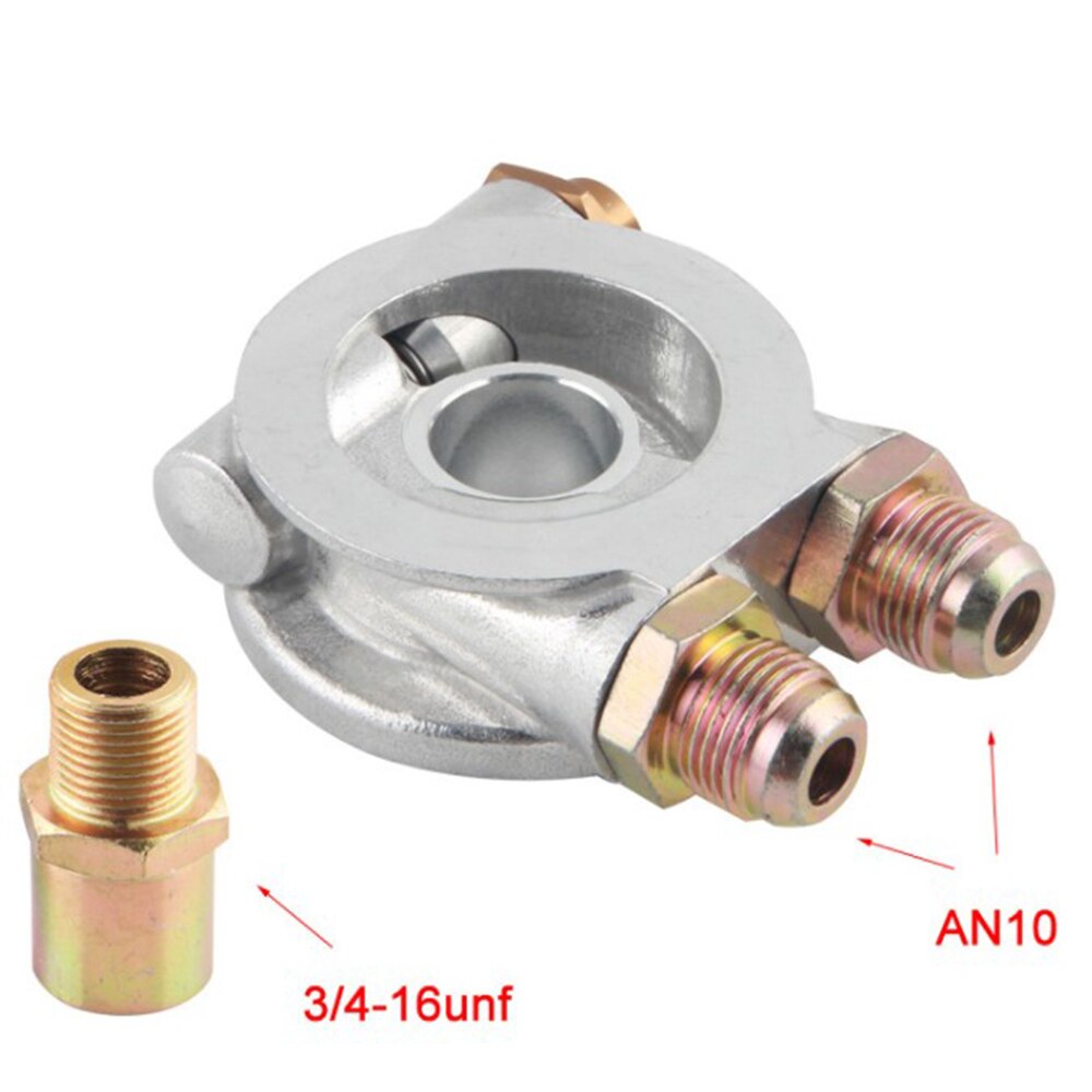 OIL COOLER FILTER SANDWICH PLATE + THERMOSTAT ADAPTOR (AN10 or AN8) FITTINGS 3/4-16UNF,M18,M20,M22 Oil Filter Oil Adapter: AN10 3 4UNF16