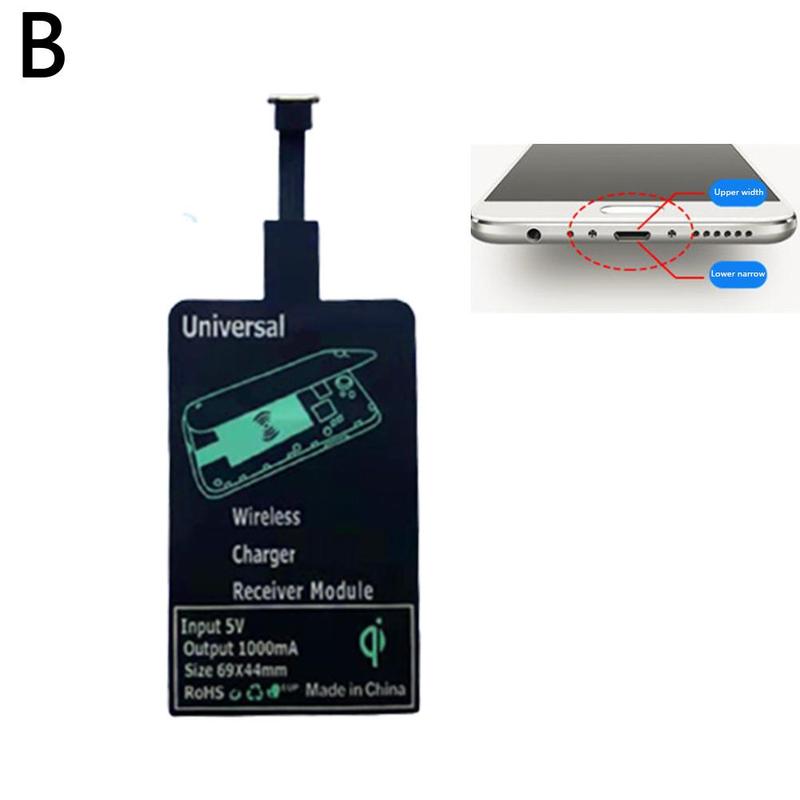 Zwarte Draagbare Draadloze Opladen Ontvanger Patch Voor Android Type-C Mobiele Telefoon Universele Mobiele Telefoon Accessoires G9u0: B