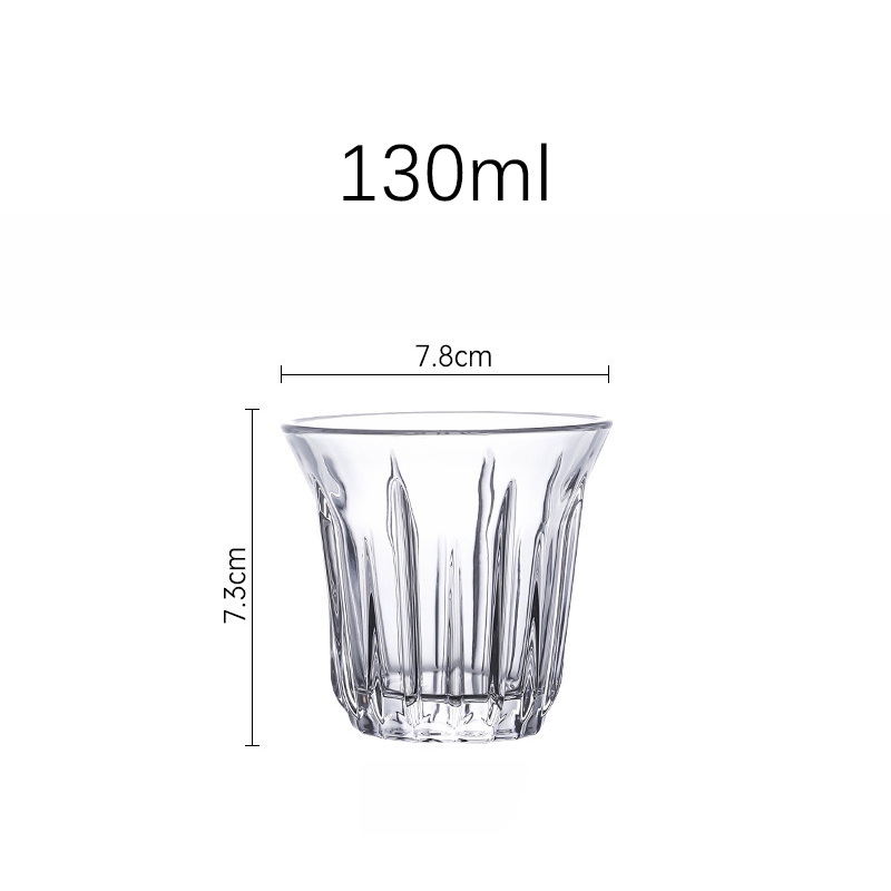 JINYOUJIA-taza de vidrio templado para Espresso, recipiente transparente hecho a mano, resistente al calor, para bebidas de té, café, Espresso: CLEAR 130ml