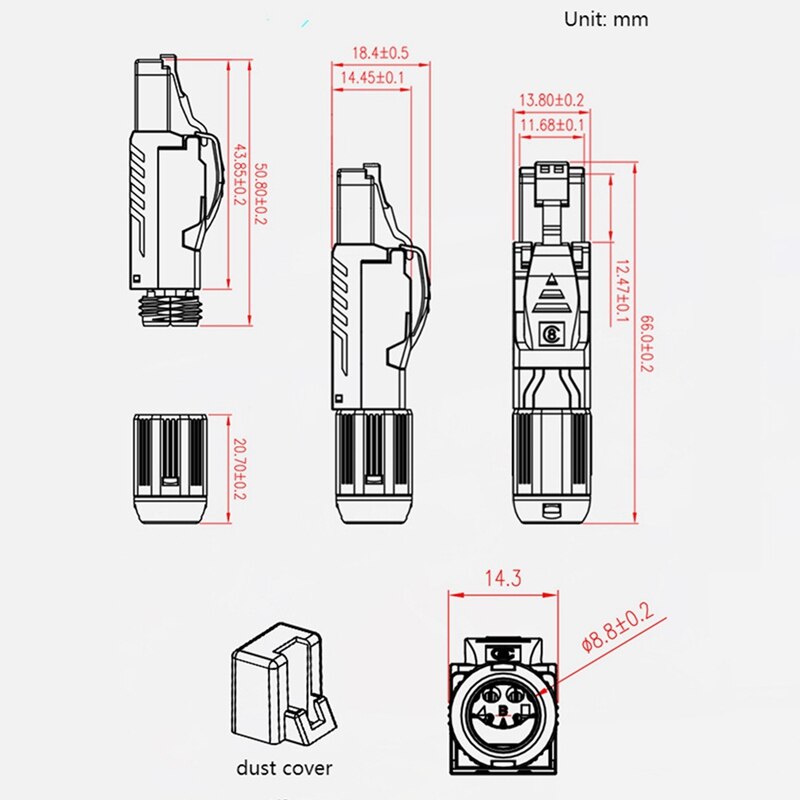 Katze8 RJ45 Stecker Stecker Ohne Crimpen Werkzeug Katze8 40Gbps Zink-legierung Geschirmt Netzwerk Kabel Stecker RJ45 Schnittstelle
