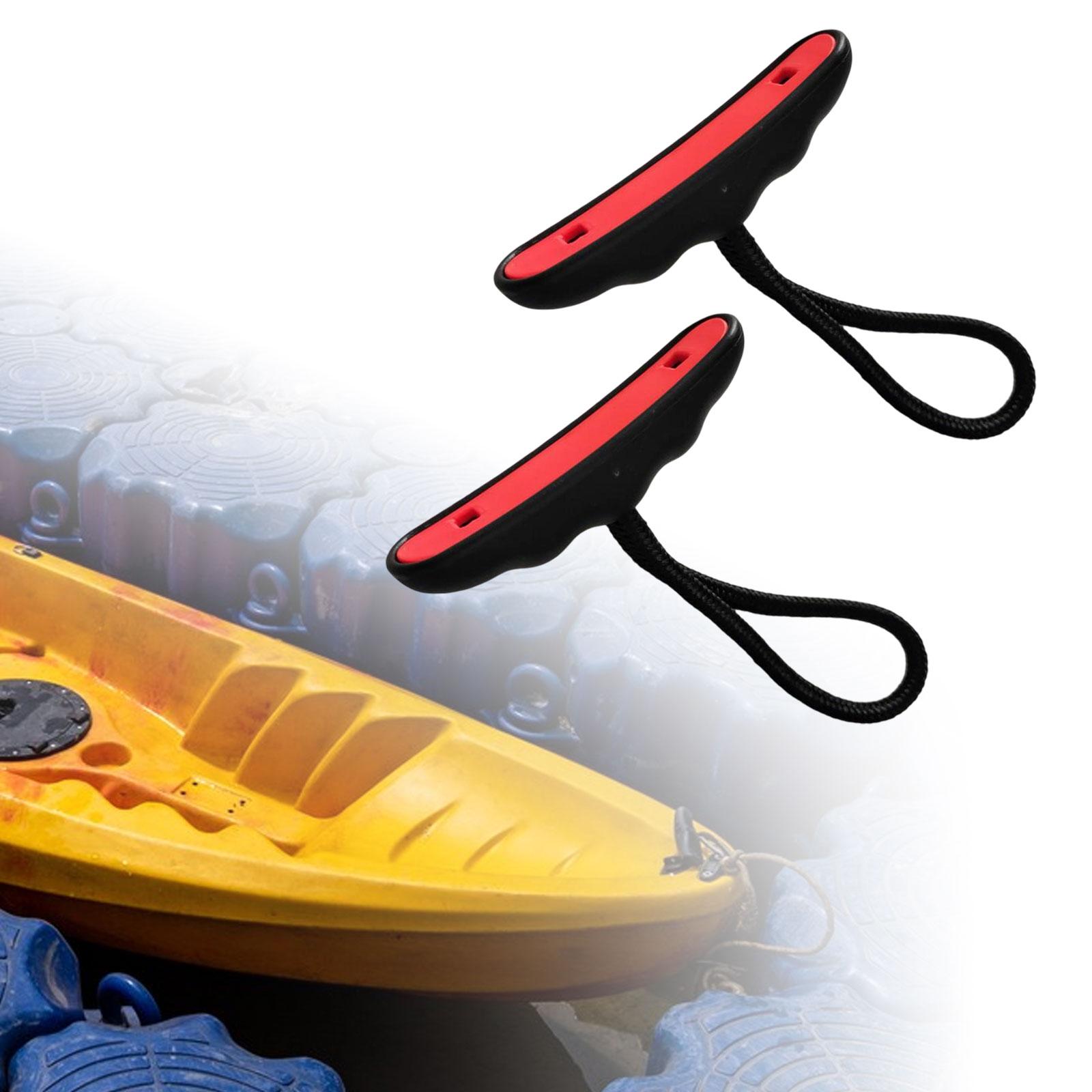 Asas de Kayak de 2 uds., manijas de cuerda de barco de palanca, ligeras, elegantes, universales con cable para accesorios de remo, surf, kayak