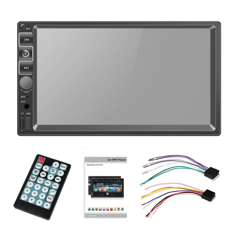 2 din bilradio 7 tums spelare  mp5 press sn bluetooth multimedia fm aux usb sd-kort hd-spelare  mp5