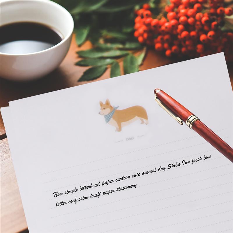 8 Set/80pcs Letter Papers Cartoon Cute Pets Pattern Kraftpaper Dogs Pattern Writing Paper Note Paper Letter Stationery Paper