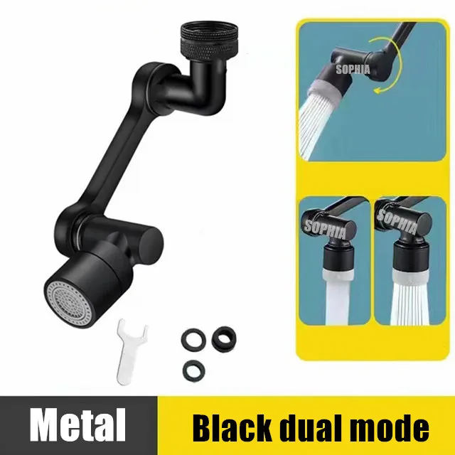 Metall Kupfer Universal 1080° ° Rotation Küchenarmatur Belüfter Extender Wasserhahn Sprühkopf Wasserhahnverlängerung 1080 ° 360 ° Spülbeckensprüher: Black