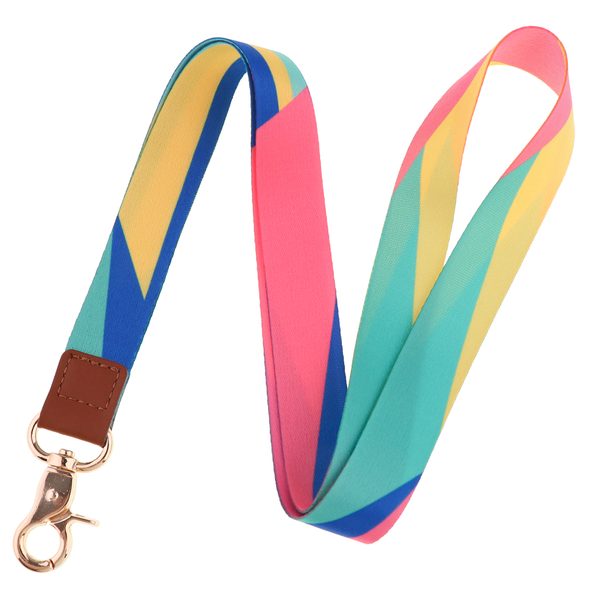 Minimalism Lanyard Colorful Print Neck Strap for key ID Card Cellphone Straps Badge Holder DIY Hanging Rope Neckband Accessories: Yellow / Gold