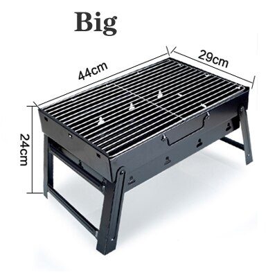 Portable BBQ Grills Stack Charcoal 3-5 People Thicken Barbecue Box Tools Complete Foldable Outdoor Grills: Big