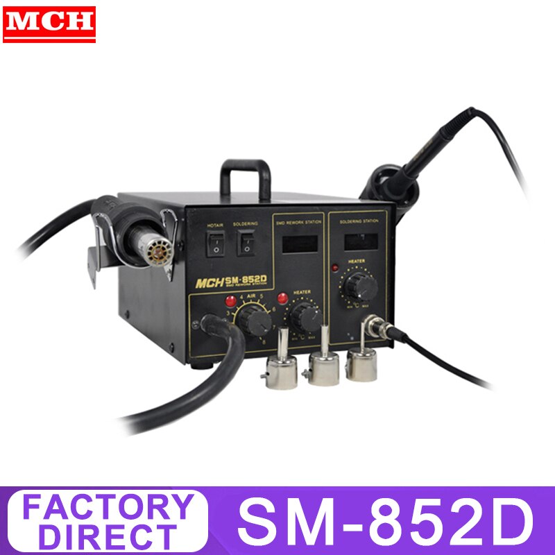 2 In 1 Soldering Station Rework Station Repair Welding Machine Soldering Iron Set PCB Desoldering Tool SM-852 SM-852D SM-702: SM-852D / 220V