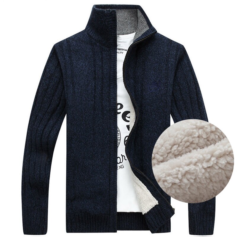 Opruiming wintertrui heren vest heren fleece standaard wollen trui heren pull homme vest heren bovenkleding jassen: Donkerblauw / Xxxl