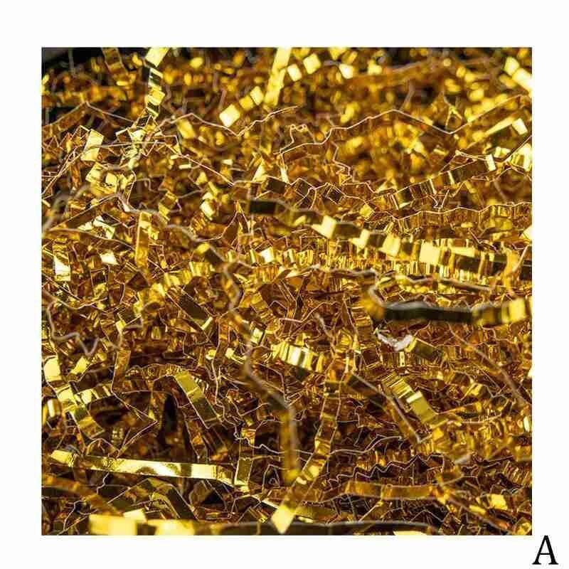 Papier raphia râpé de 100g, feuille brillante, confettis de fête de mariage, fournitures de décoration, remplissage DIY, anniversaire Bo T7U7: A