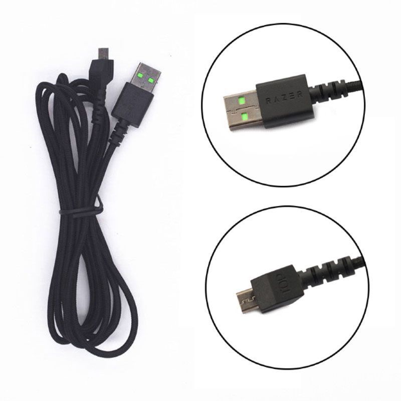 Durable Nylon Braided USB Mouse Cable Line for Razer Mamba Wireless Mouse Charger Data Cable USB Cable Short Mouse Fast Charging